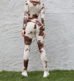 Tie Dye Peekaboo Front Sports Top & Leggings